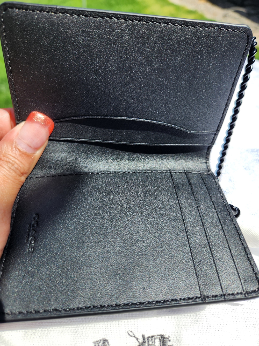 Coach  Leather Cardholder with Red Plaid Accent - Picture 9 of 9